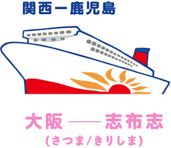 関西ー鹿児島 大阪ー志布志(さつま/きりしま)